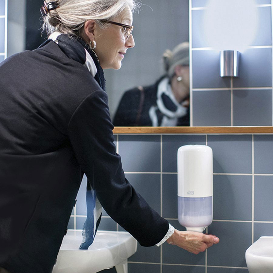 Диспенсер для жидкого мыла Макси 1000 порций, 1л, пластик, (S1), бел. Tork - фото 6