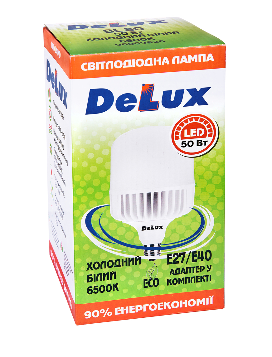 Лампа светодиодная LED Е27 BL80 50Вт. 6500К DeLux - фото 1