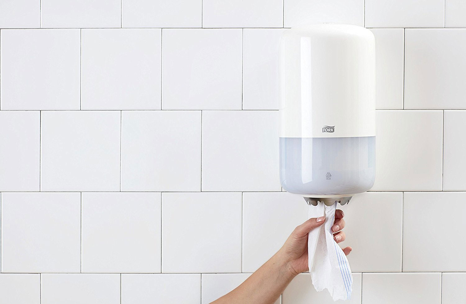 Диспенсер для полотенец в рулонах с центральной вытяжкой Elevation, пластик, Мини, (M1), бел. Tork - фото 5