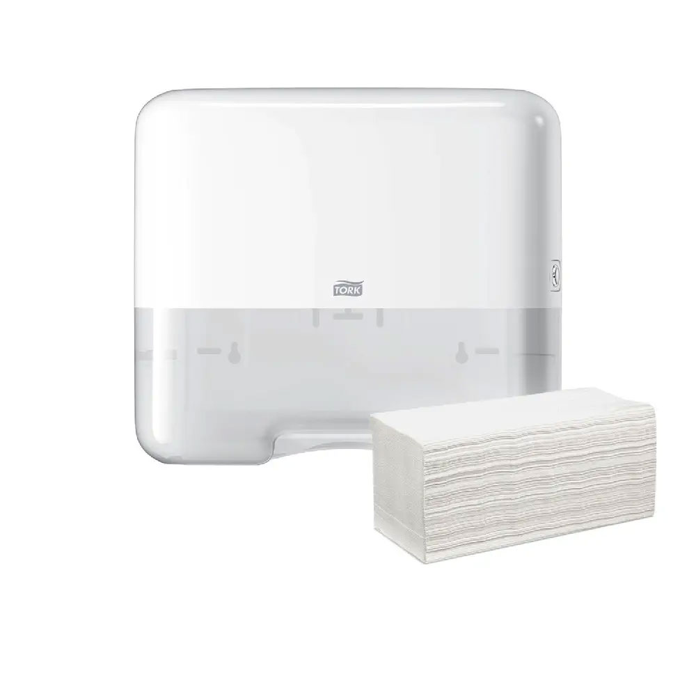Диспенсер для полотенец ZZ (C)-складки Elevation, пластик, Мини, (H3), бел. Tork - фото 1