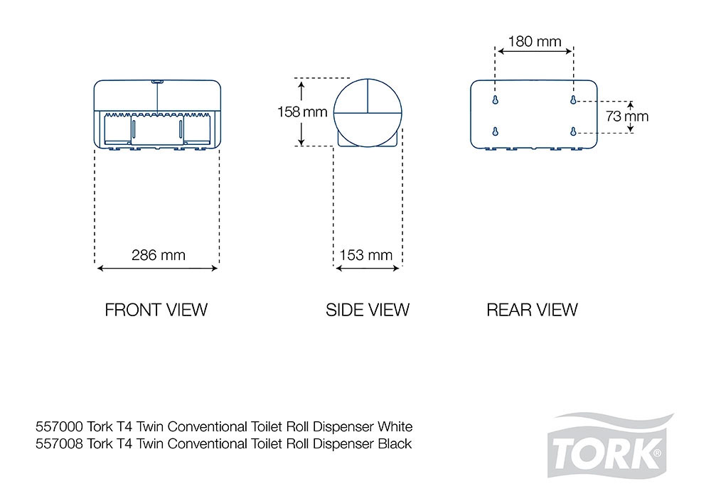 Тримач для туалетного паперу у рулонах, Стандарт, Elevation, пластик, (T4), біл. Tork - фото 2