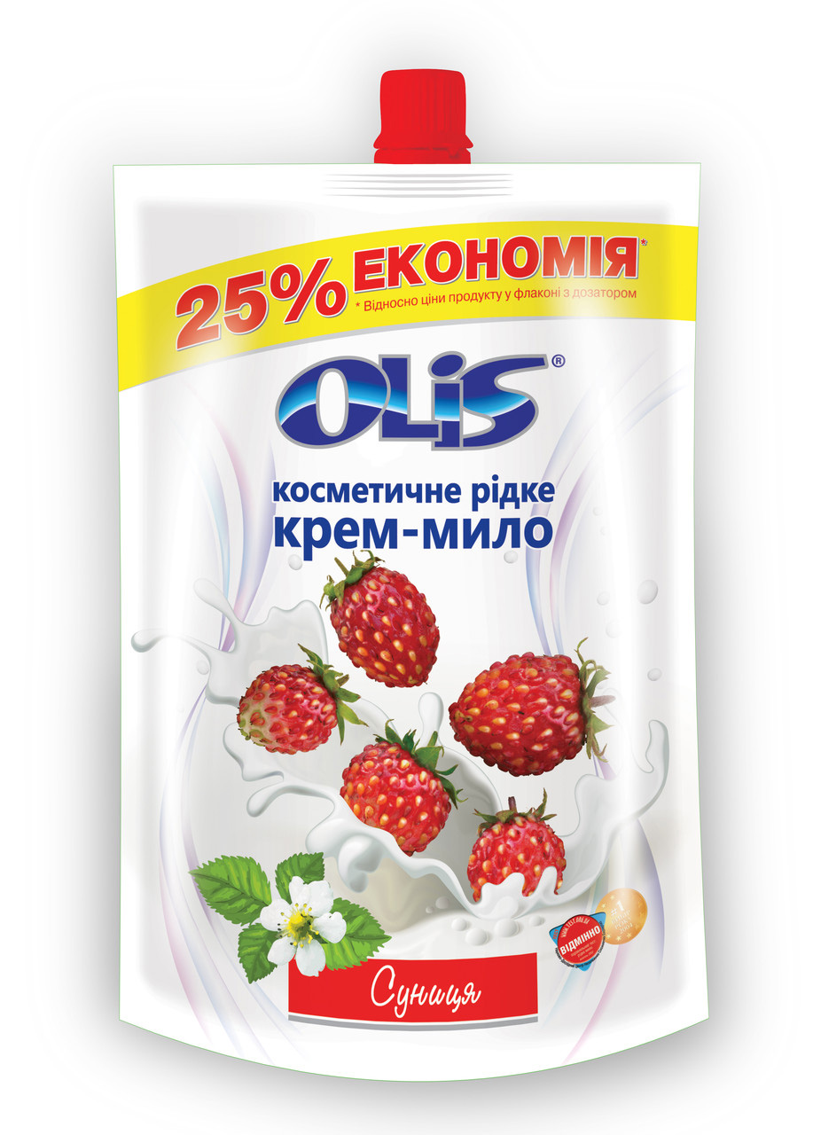 Мыло-крем жидкое, 500мл. Земляника, дойпак Olis - фото 1