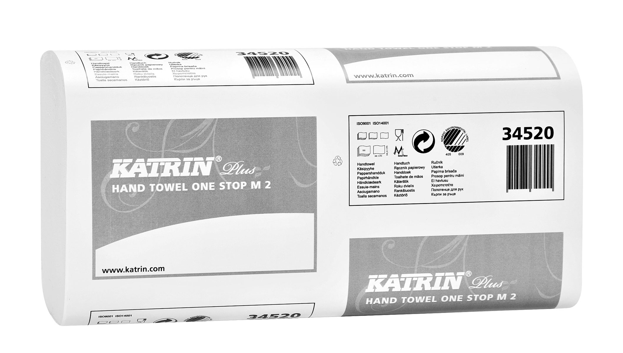Рушники W (interfold)-складкаі з целюлози 2 шари, 25,5*23,5см., 144шт., One -Stop (345201) Katrin - фото 2