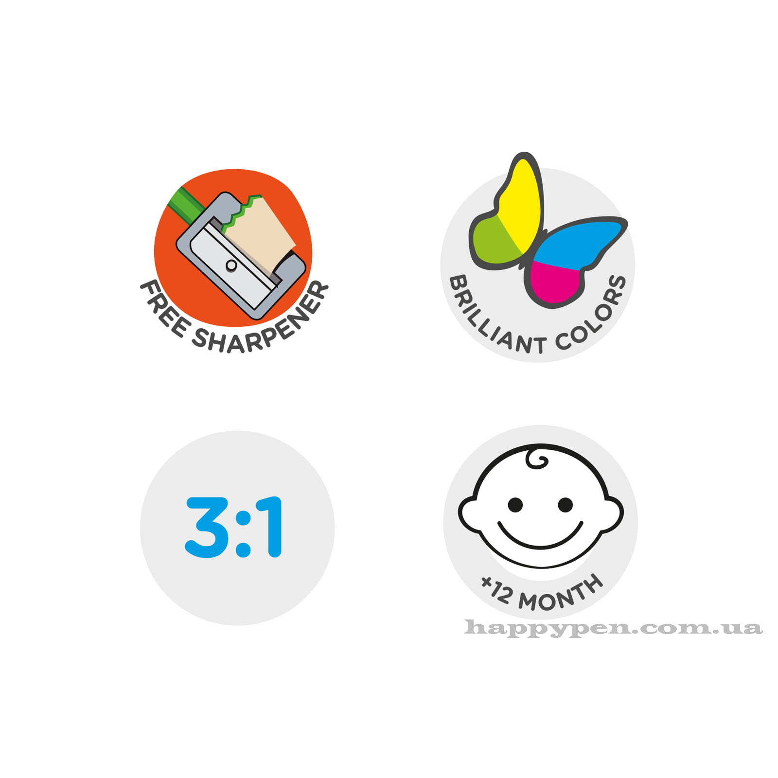 Олівці для дітей від 1-го року 6 кол. CARIOCA Baby 3 in 1, діаметр гриф. 10мм.+чинка Carioca - фото 3