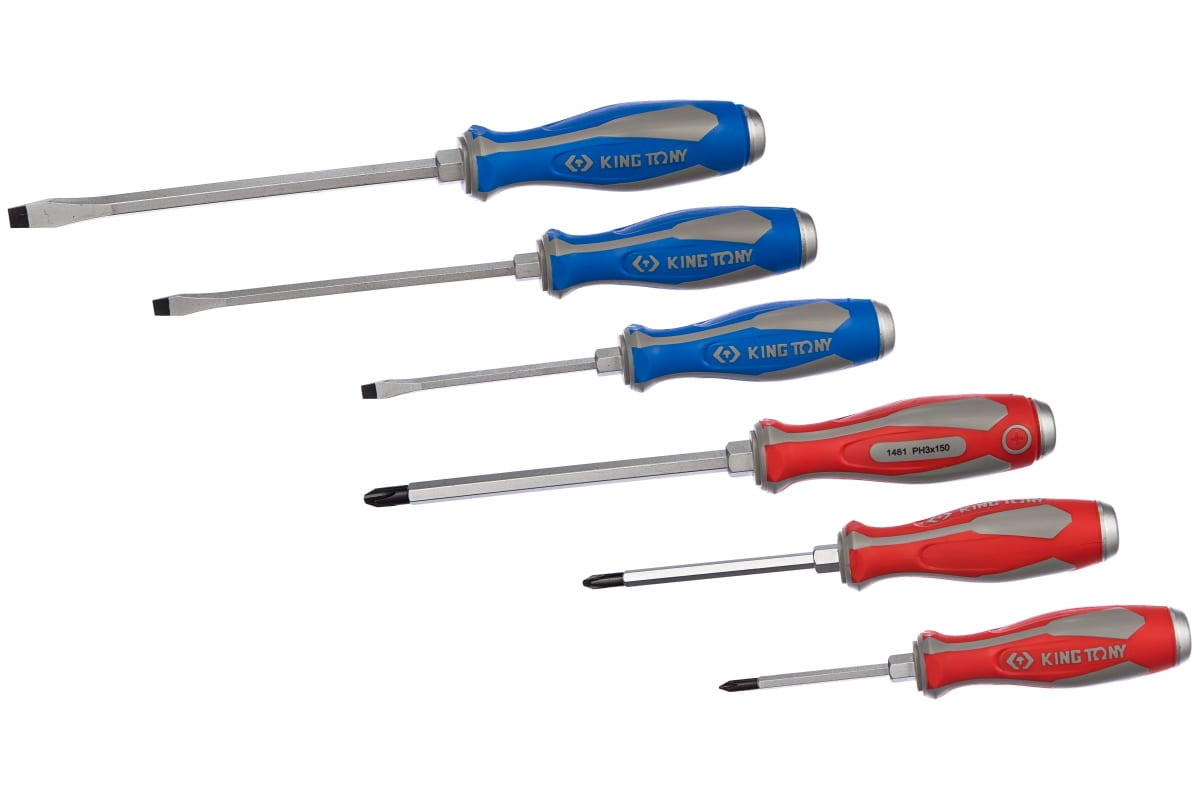 Набор отверток, 6 единиц, усиленные, ударные King Tony - фото 1