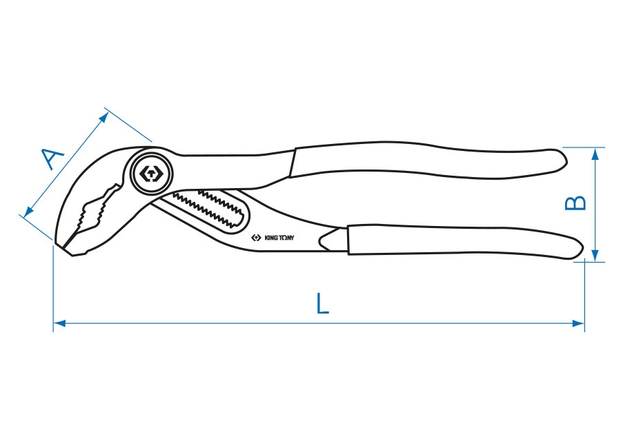 Переставной захват, 250 мм, с кнопочным механизмом King Tony - фото 5