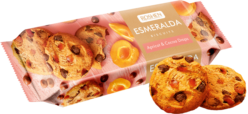Печиво Есмеральда з абрикосом та шматочками глазурі, 150гр. - фото 1
