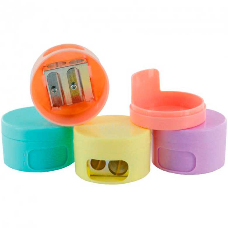 Точилка пластиковая с контейнером Pastell, 2 отверстия, ассорт. KUM - фото 2