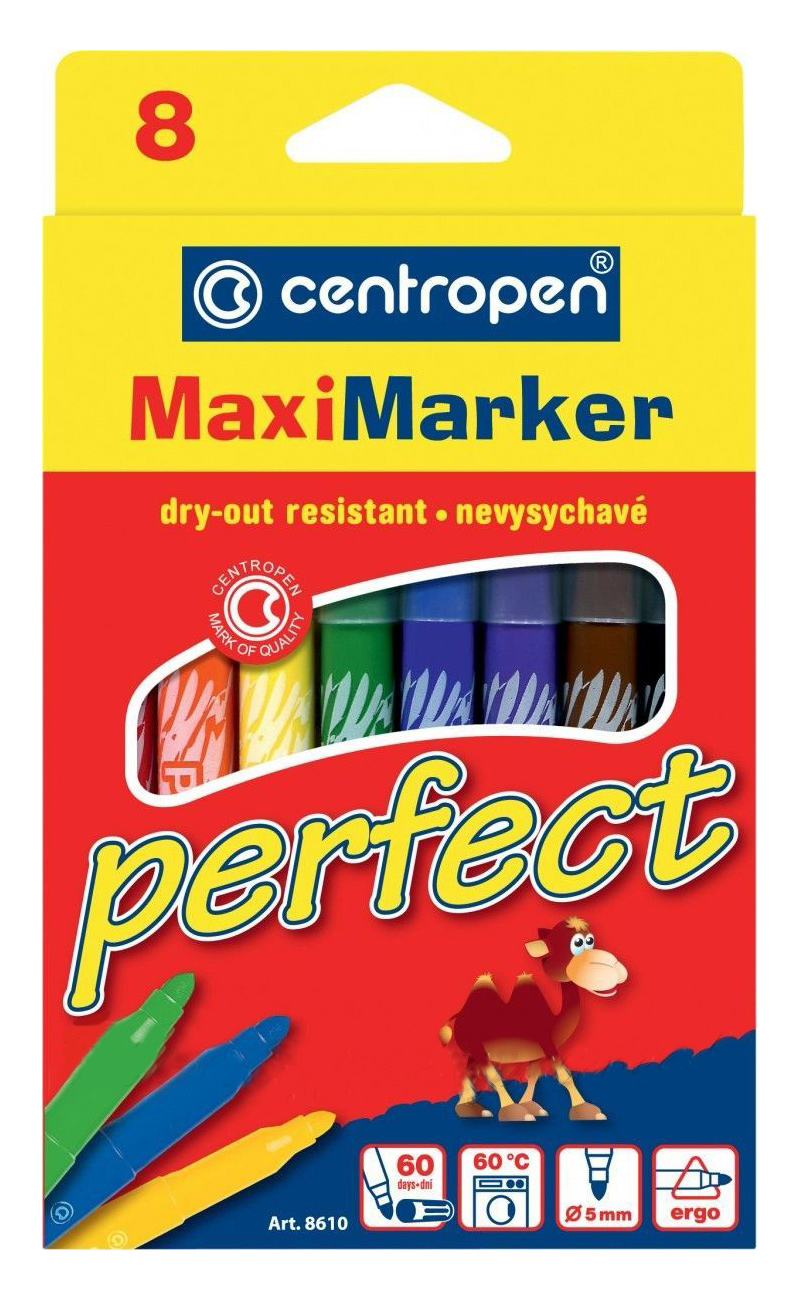 Фломастери, 8 кольорів., Perfect Maxi 8610, асорті Centropen - фото 2