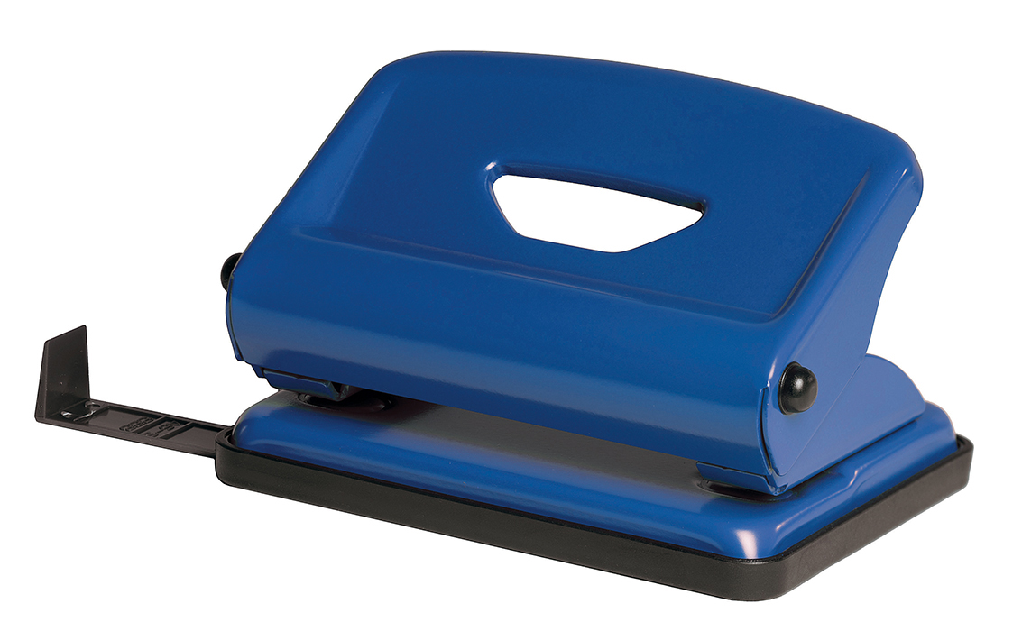 Дырокол на 2 отверстия, до 25 листов (4318), металлический, син. Scholz - фото 1