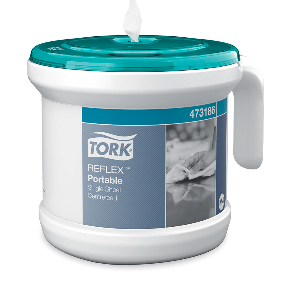Диспенсер для полотенец в рулонах с центральной вытяжкой, Переносной пластик, Reflex, (M4), бирюз. Tork - фото 6