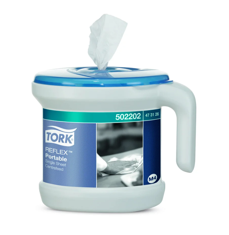 Тримач для рулонних рушників з центральним витягуванням, переносний, Reflex, (M4), блакит. Tork - фото 4