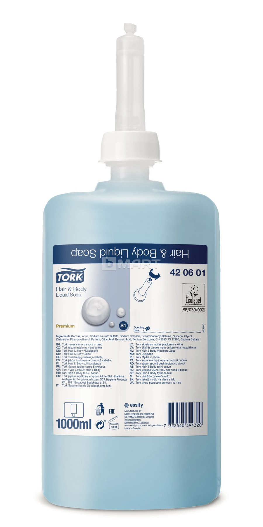 Мило-крем рідке, 1000мл., ароматизоване, в касеті, для душа Tork - фото 1