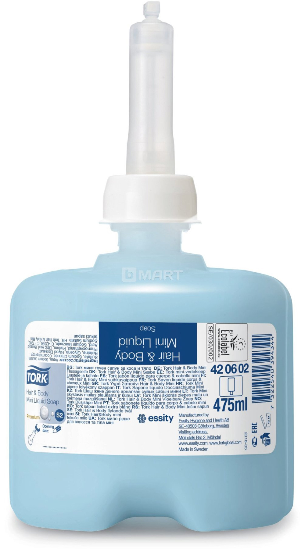 Мило-крем рідке, 475мл, Міні, для душу, в касеті  Tork - фото 1