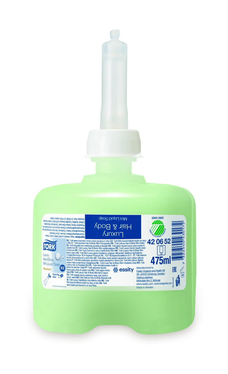 Мило-шампунь рідке, 500мл, для тіла та волосся, в касеті для диспенсера,Premium Tork - фото 1
