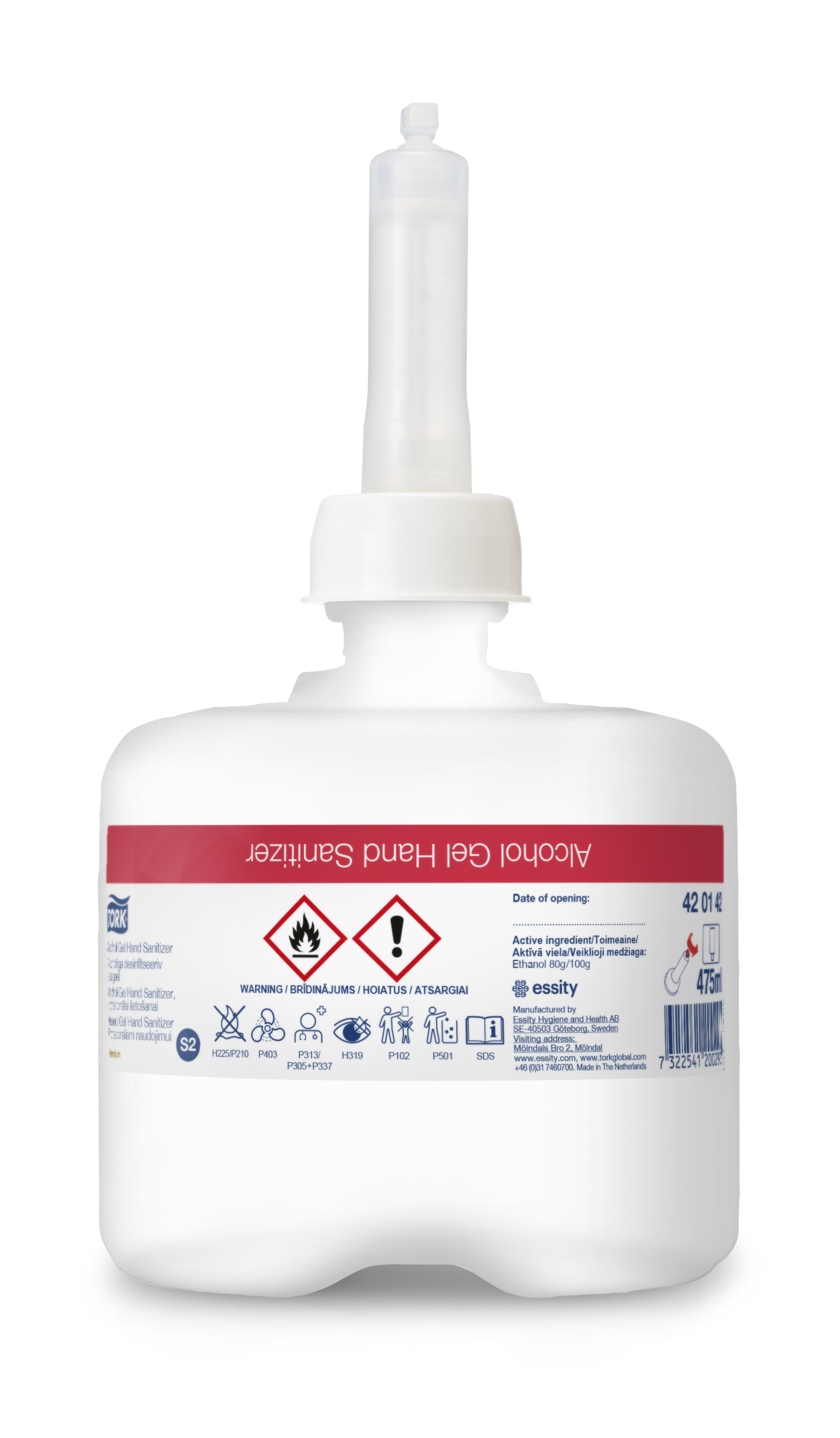 Гель для дезинфекции рук, 0,475л, спиртовой Tork - фото 1