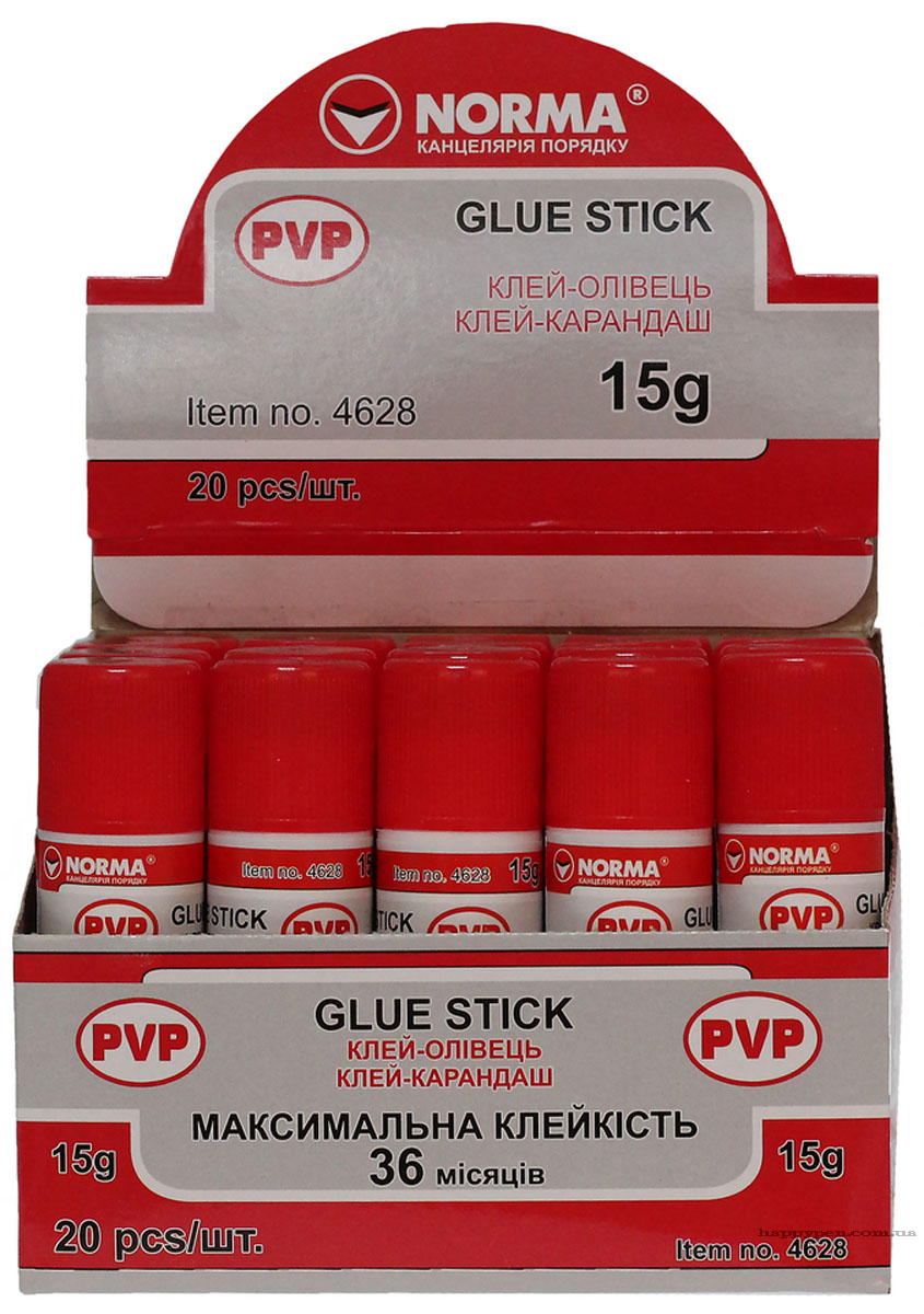 Клей-карандаш PVP, 15г. NORMA - фото 1