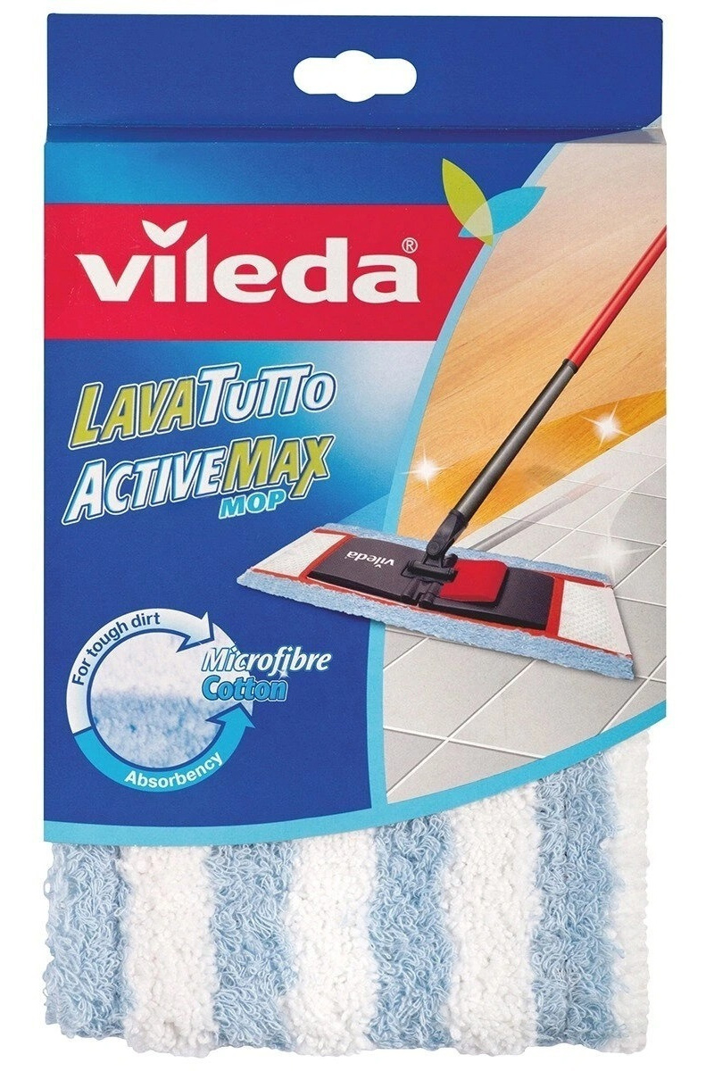 Насадка Моп плоская для швабры Active Max, 47*16*1,5cм., хлопок , бел. Vileda - фото 1