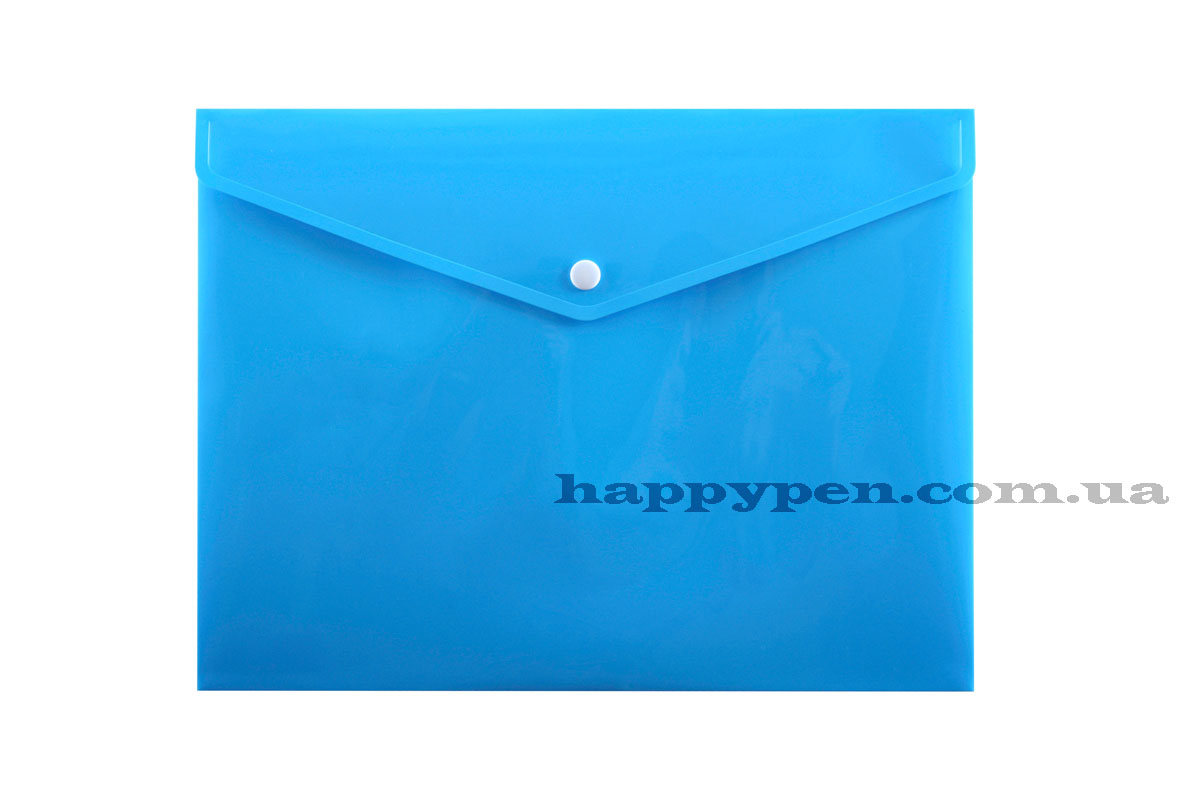 Папка-конверт на кнопке с расширением А4 (330*260мм), PP-116, толщина 180мкм., син. Penmate - фото 1
