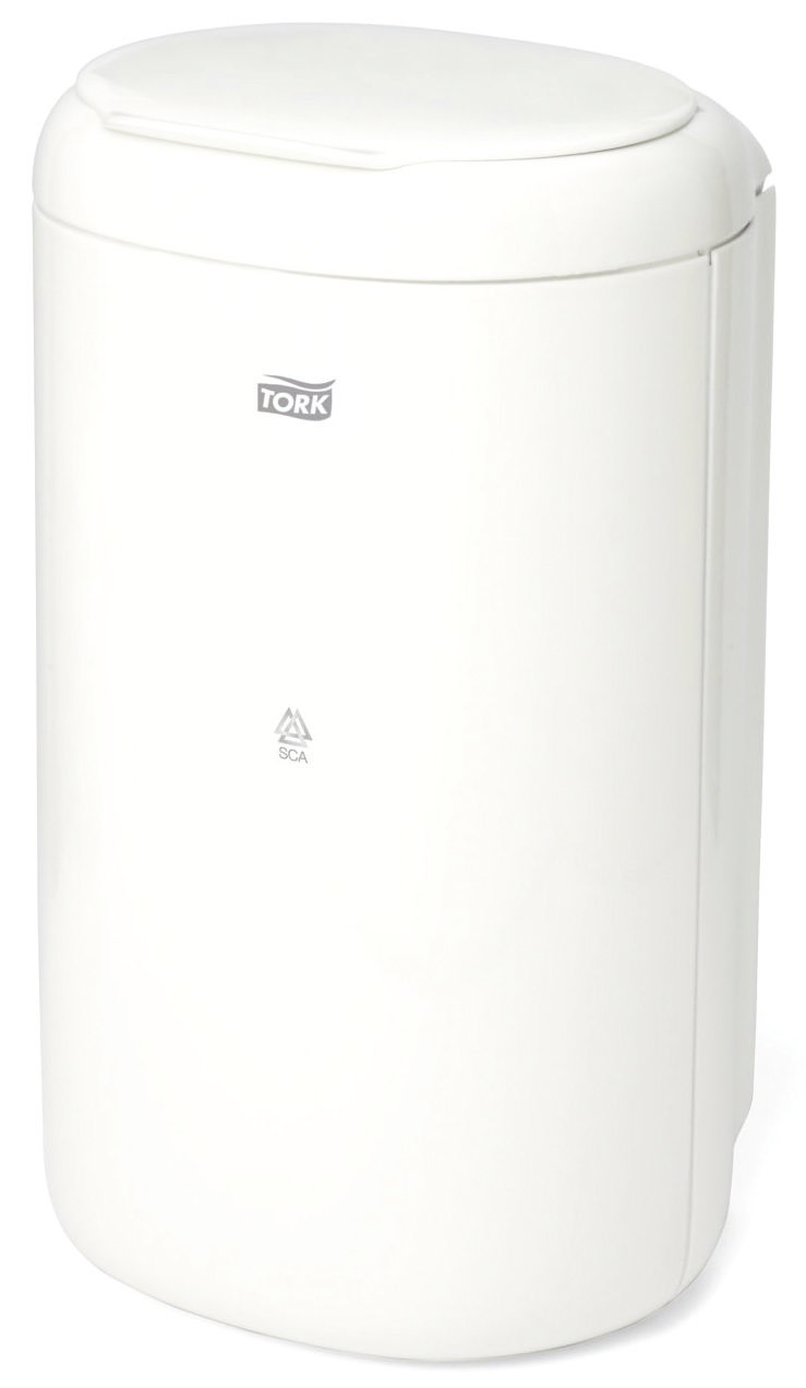 Ведро для мусора с откидной крышкой, 5л., настенное, пластик, бел. Tork - фото 1