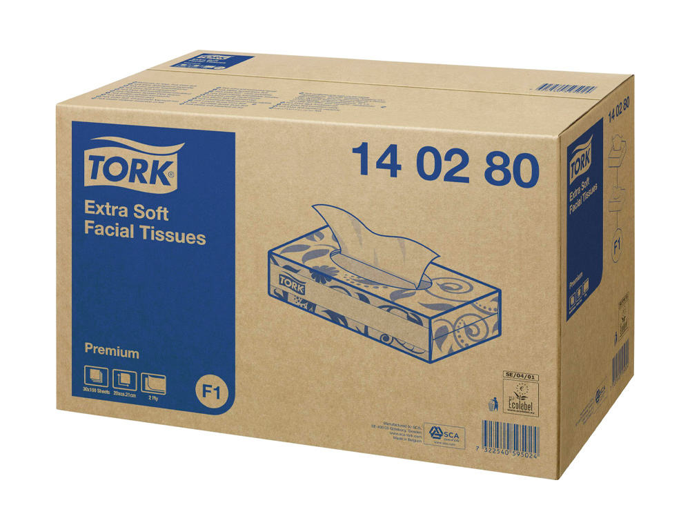 Серветки косметичні, 100шт/кор., 20*20,8см., Premium, біл. Tork - фото 2