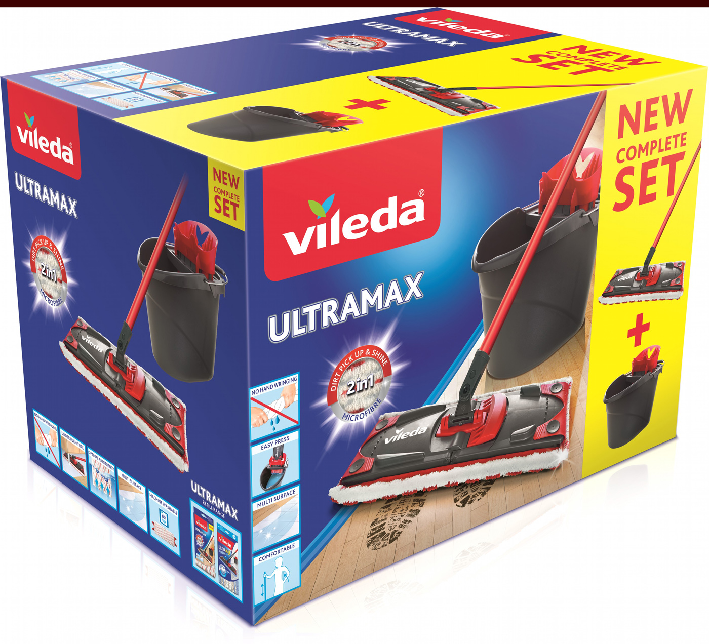 Набір для прибирання УльтраМакс Швабра та відро з віджимом Vileda - фото 2