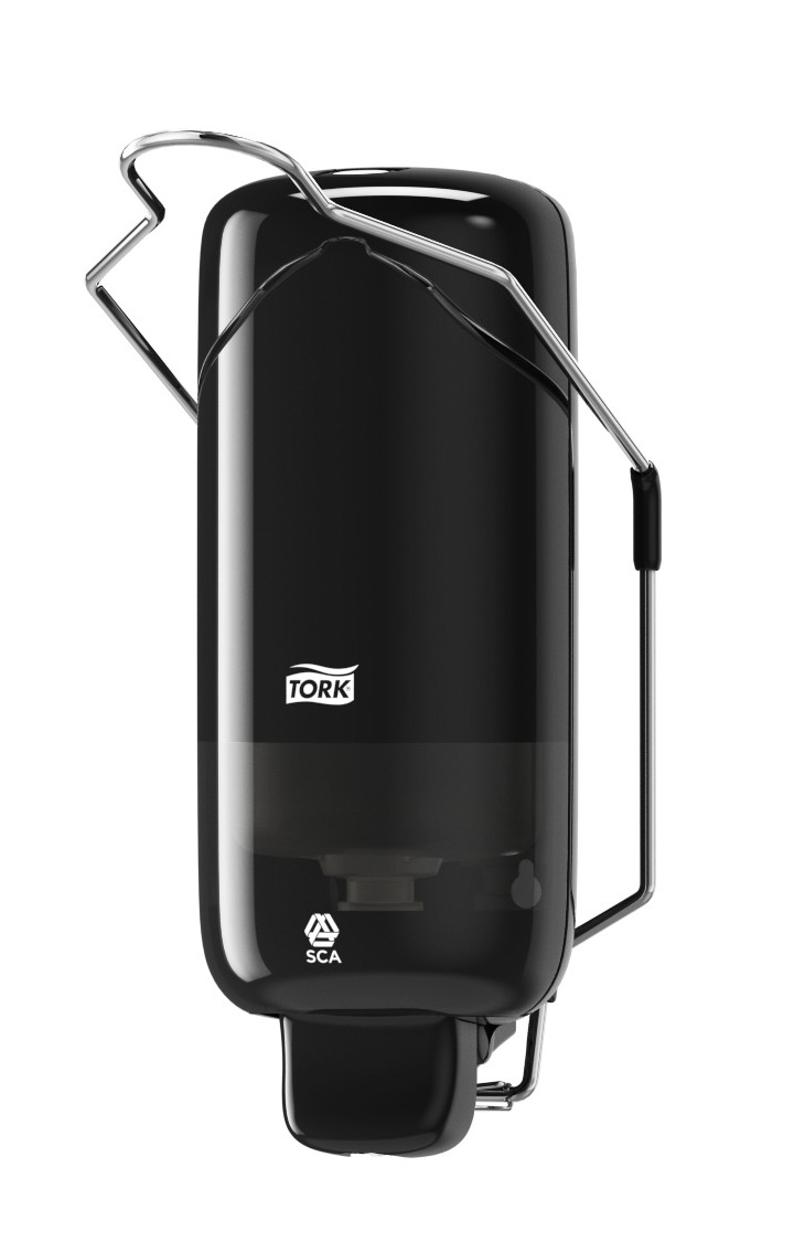 Диспенсер для рідкого мила, пластиковий, з ліктьовим приводом Elevation, 1л, пластик, (S1), чорн. Tork - фото 3