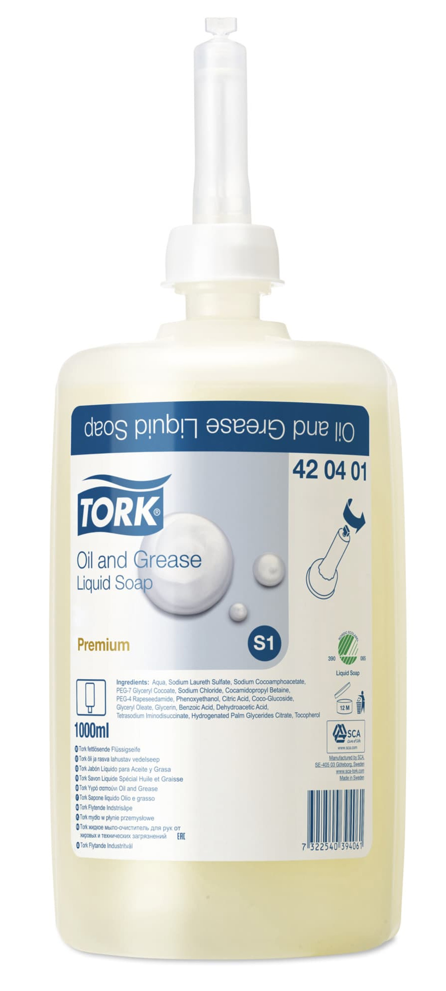 Мыло-очиститель жидкое, 1000мл., для технич. среды, в кассете для диспенсера, Premium Tork - фото 1