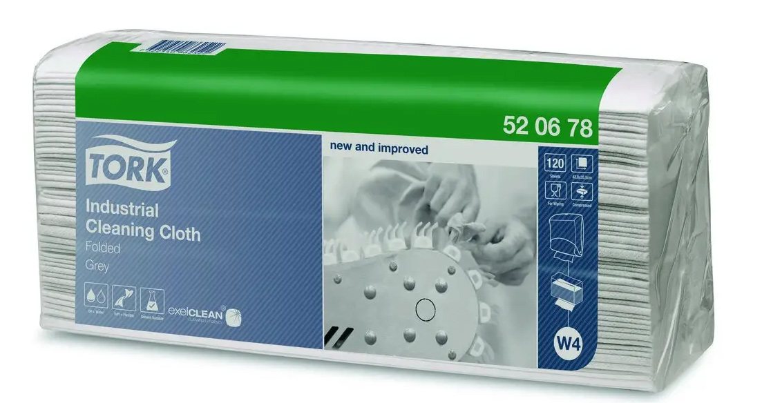 Протиральний матеріал універсальний Premium 520, 1-сл., 38,5*42,8см., 120шт./уп., сірий W4 Tork - фото 2