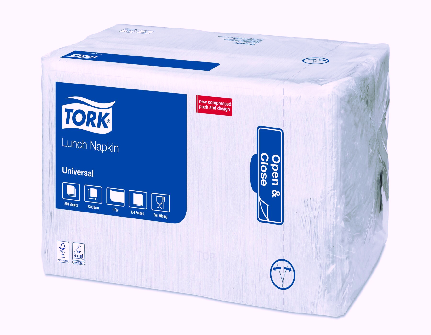 Салфетки 33*33см. Tork Universal 1 слойная, 500шт./уп., бел. Tork - фото 1