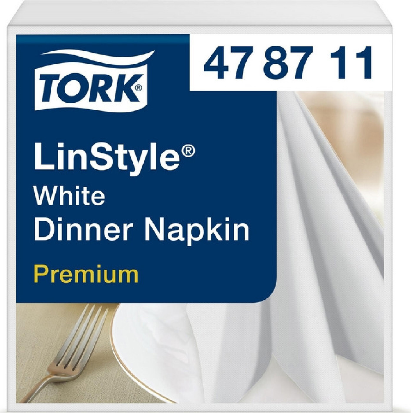 Салфетки 39*39см. Tork Premium LinStyle® 1 слойная, 50шт./уп., бел. Tork - фото 1