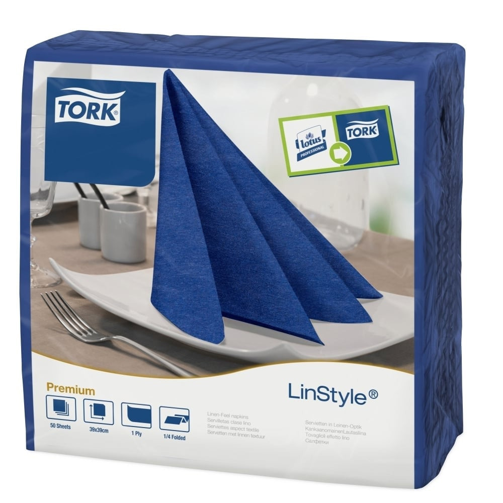 Серветки 39*39*см. Tork Premium LinStyle® 1 шарова, 50шт./уп., син. Tork - фото 6