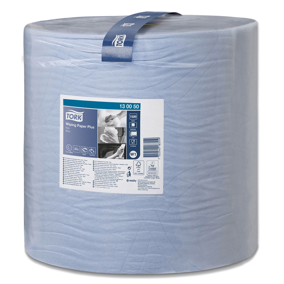 Протирочная бумага большой рулон,Tork Advanced 420  2-х сл., 36,9*34см., 510м., 1500 лисn, голуб W1 Tork - фото 1