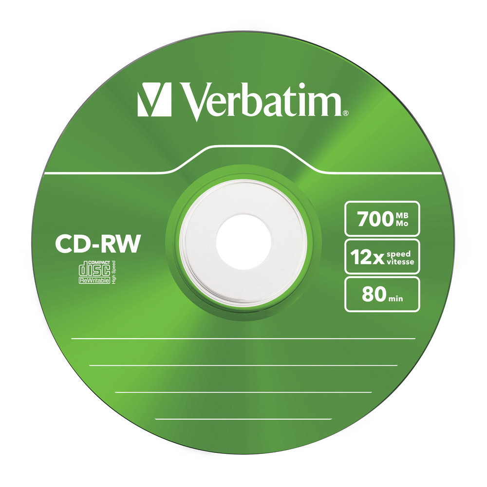Диск CD-RW 700Mb/80min 12x slim Verbatim - фото 1