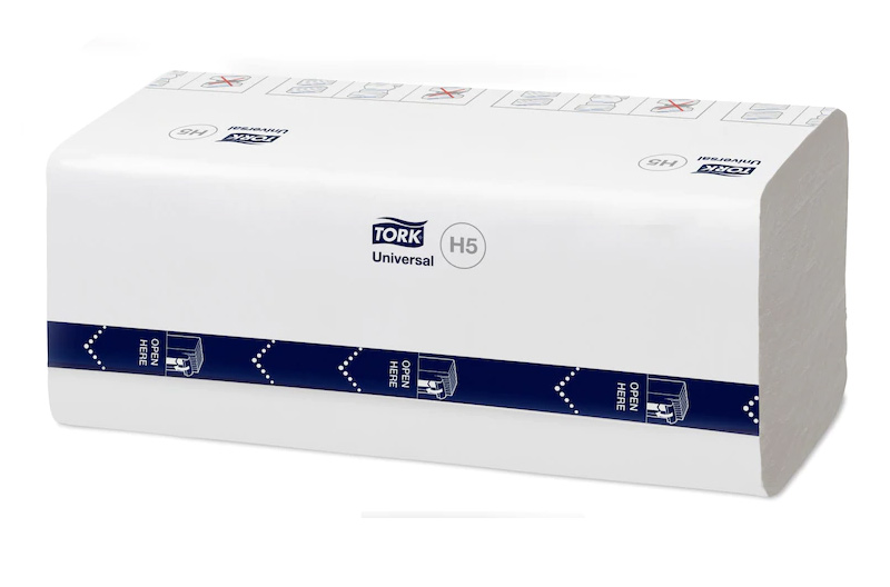 Полотенца листовые узкопанельные 1-сл., 410 лист.(20,1*8/22,5см.), PeakServe, (H5), бел. Tork - фото 1