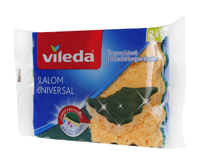 Губки кухонные Еко Slalom Universal, 114*68*20мм., 2шт./уп., желт. Vileda - фото 2