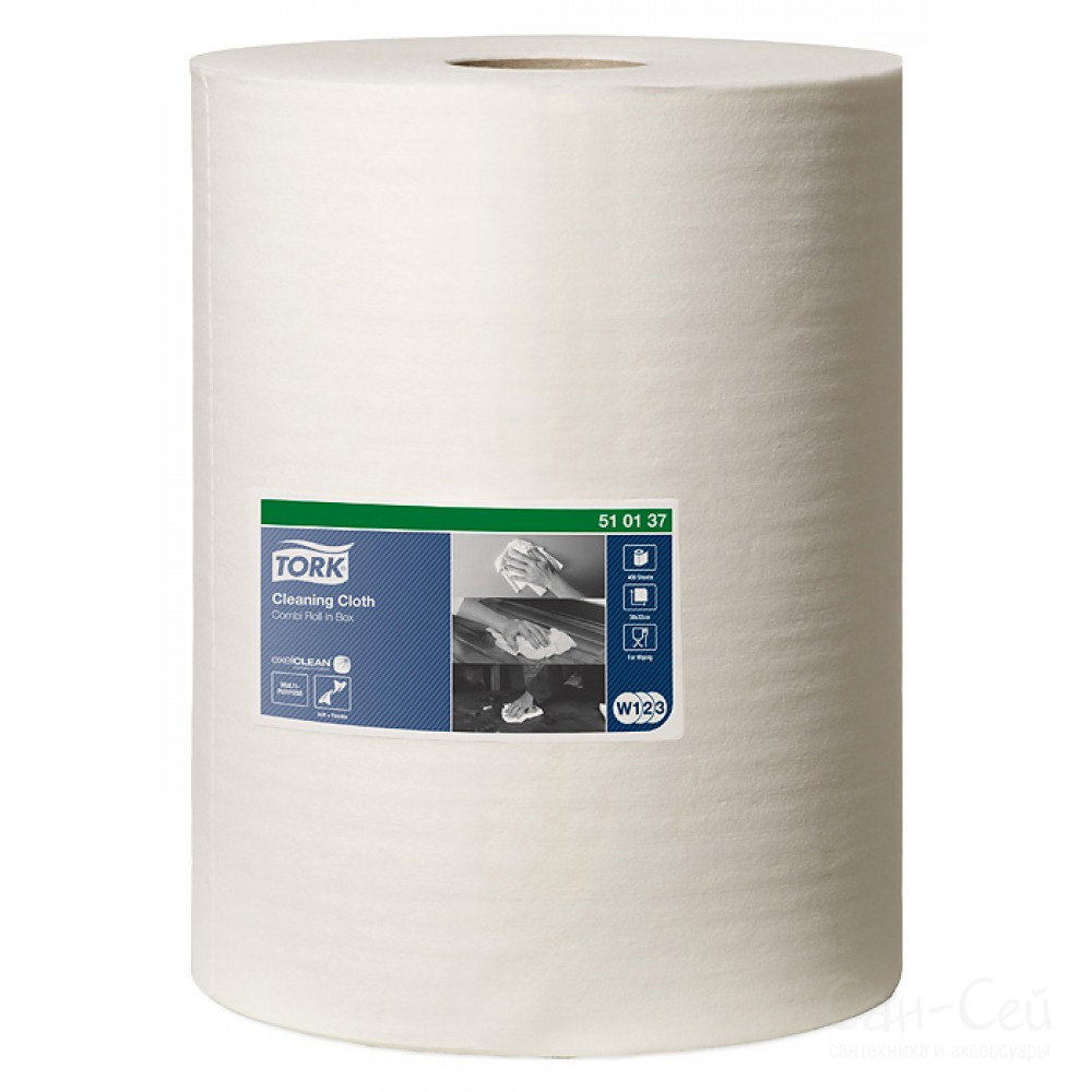 Нетканий матеріал універсальний Tork 510, малий рулон1-сл., 32*38см., 152м., 400шт./уп., біл. W1 Tork - фото 2