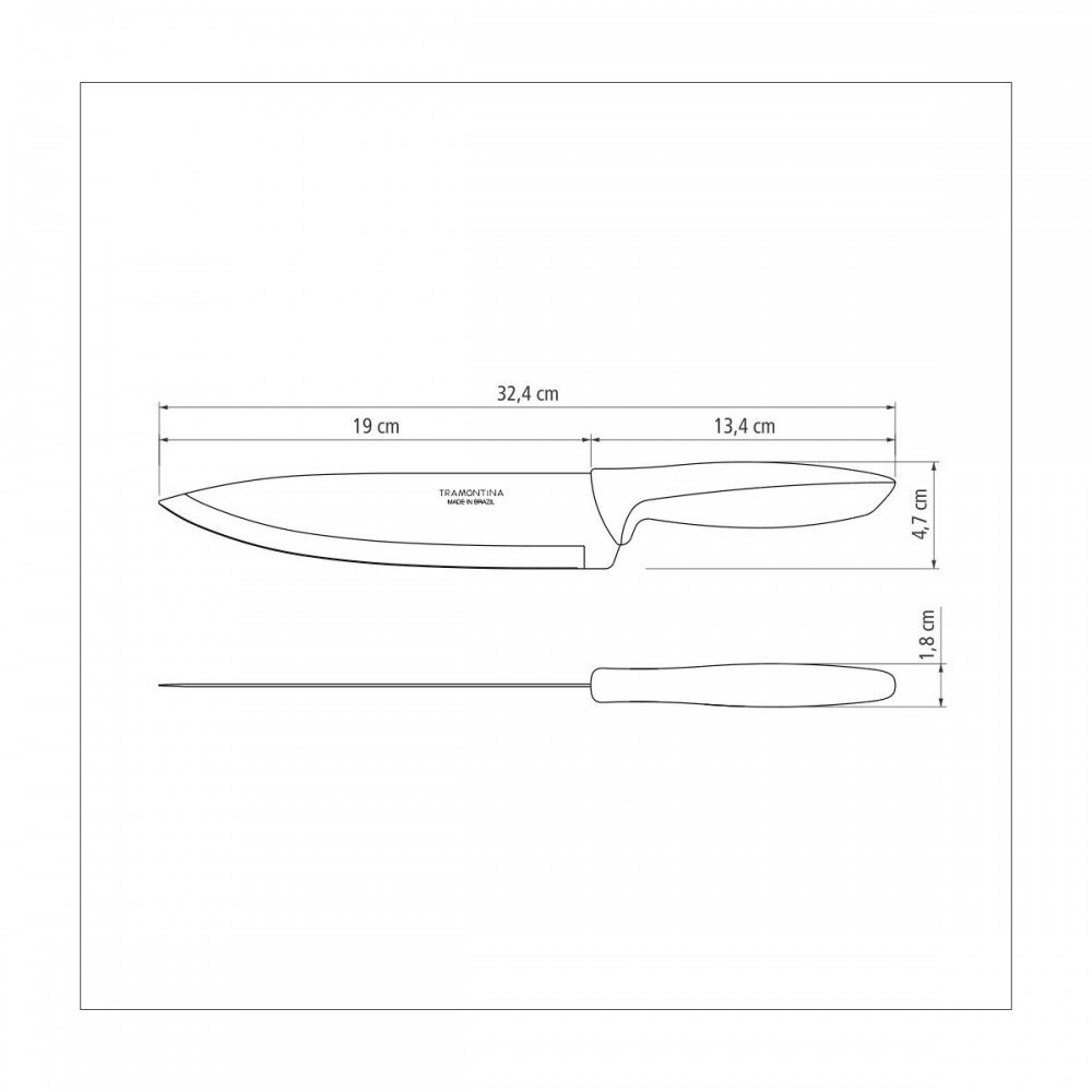 Нож универсальный PLENUS, 203мм лезвие, нержавеющая сталь, серый Tramontina - фото 3