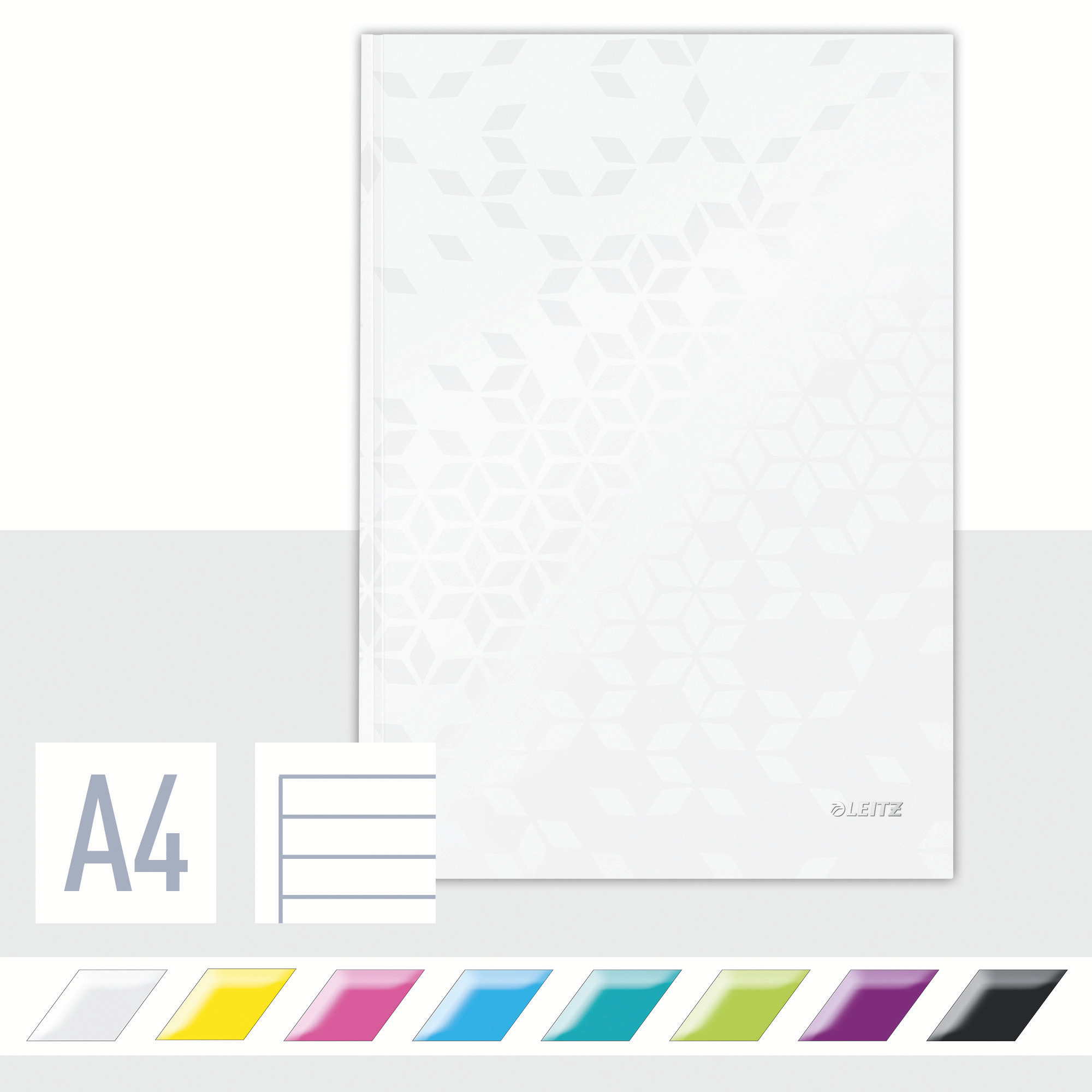 Тетрадь А4, 80л. Wow твердый переплет, офсет, линия, метал., оранж. LEITZ - фото 2