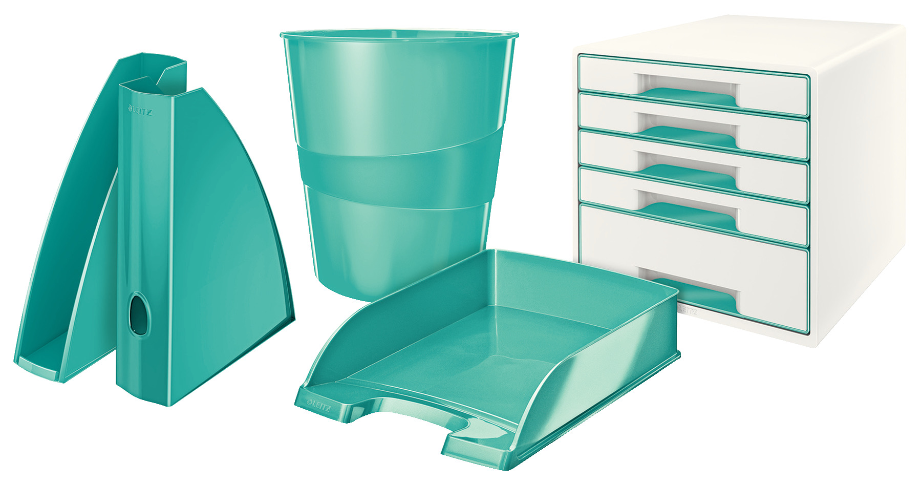 Корзина для бумаг Wow 15л. метал. бирюз. LEITZ - фото 2