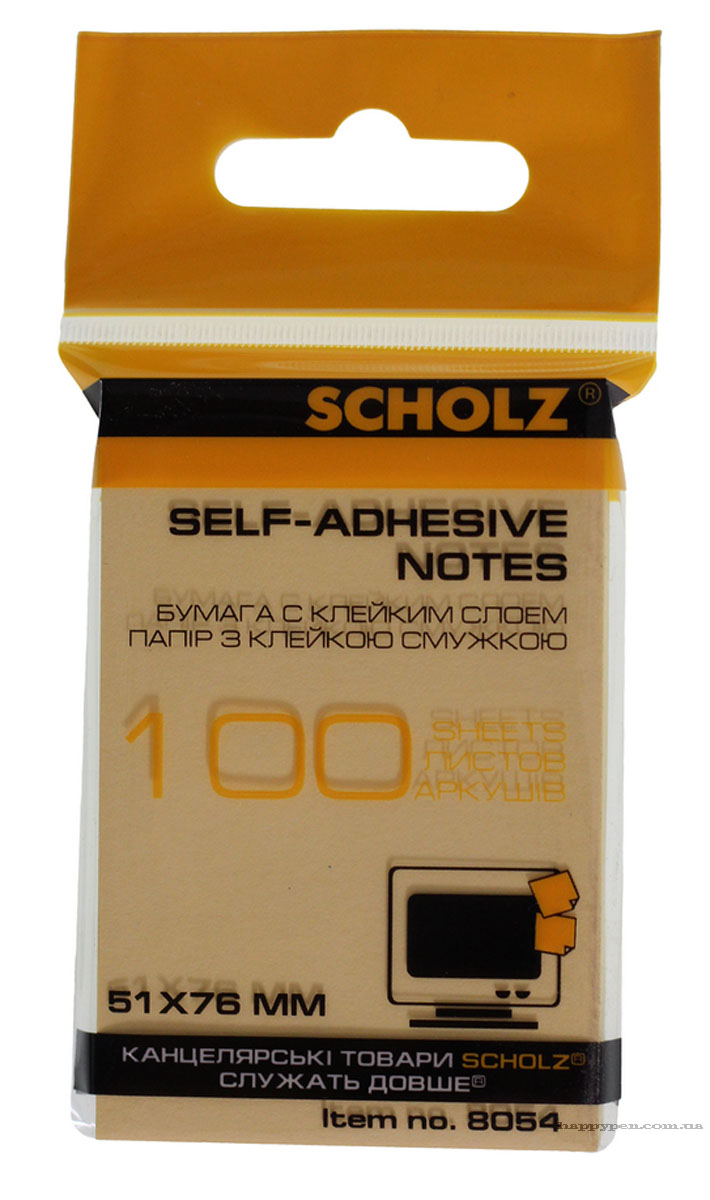 Блок паперу з клейким шаром  51*76мм.*100л., асорті Scholz - фото 2