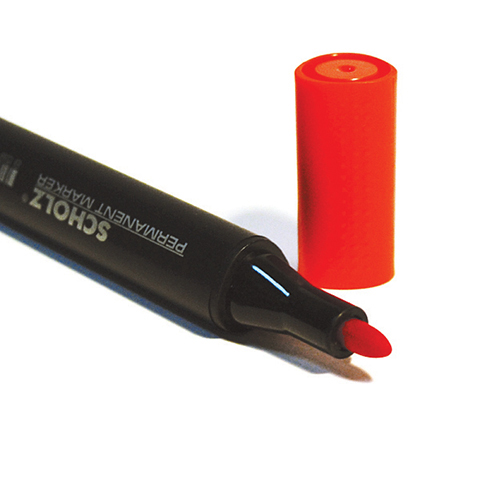 Маркер перманентный, круглое острие 1-2мм., красн. Scholz - фото 1