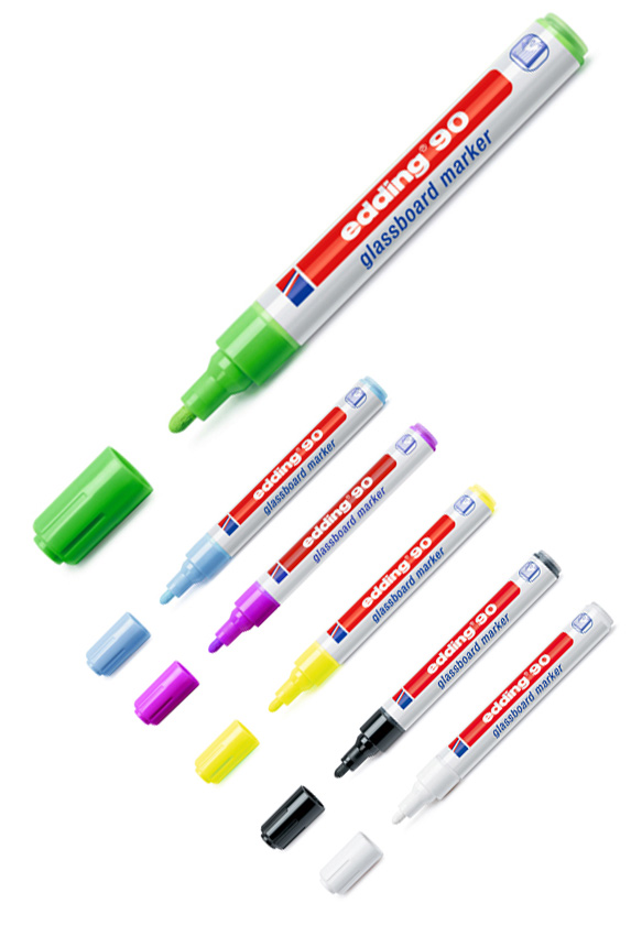 Маркер Glassboard для скляних досок, 90, круглий накінечник 2-3мм., чорн. Edding - фото 2