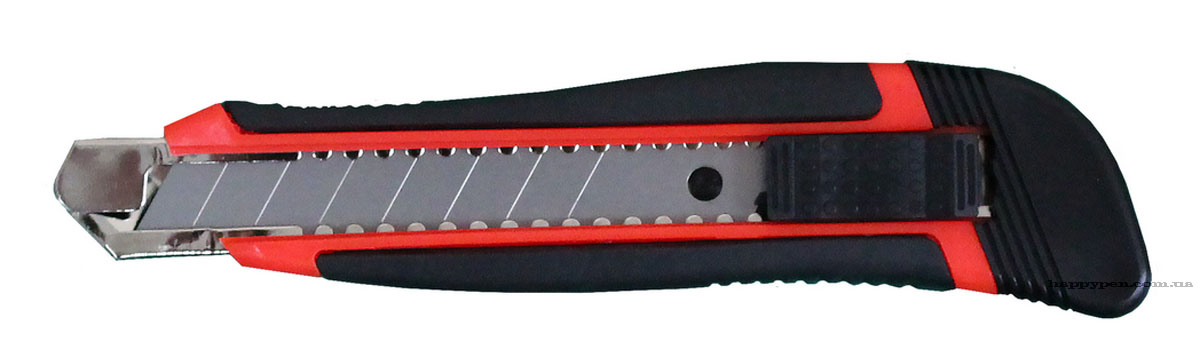 Ніж канцелярський великий 18мм., металева направляюча, гумові вставки NORMA - фото 2