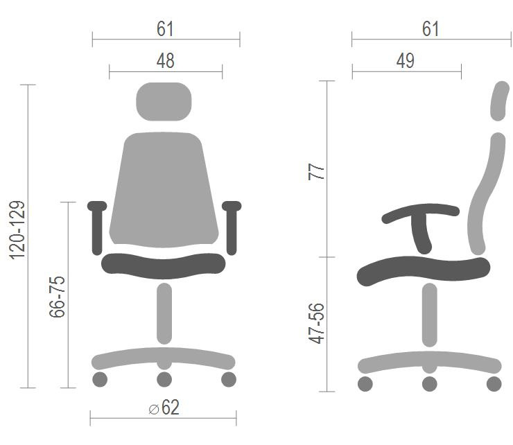 Кресло для персонала Сиона CH SR(L), черн. АКЛАС - фото 1