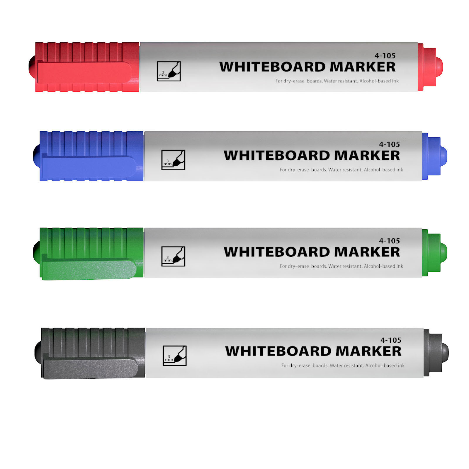 Маркер для дошок, круглий наконечник 1-2,5мм., чорн. 4Office - фото 1