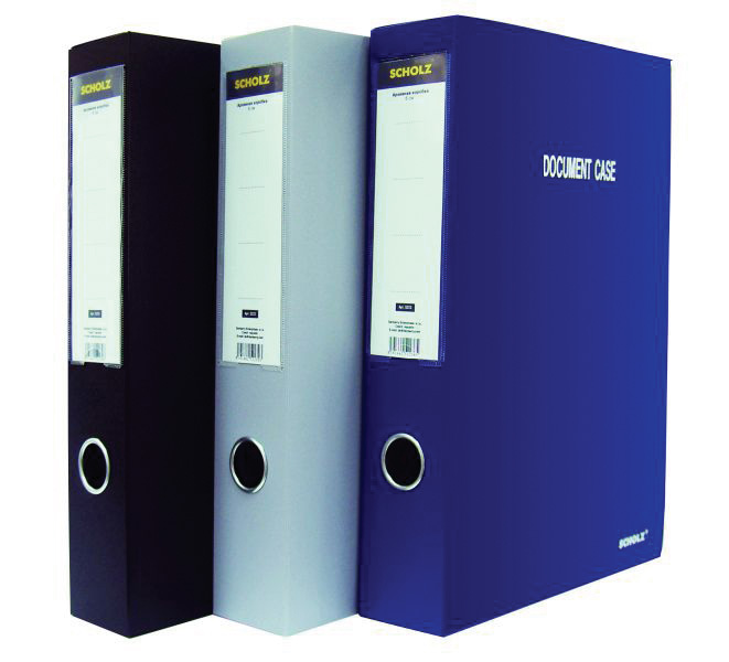 Папка-бокс на липучке А4, 60мм., черн. Scholz - фото 1