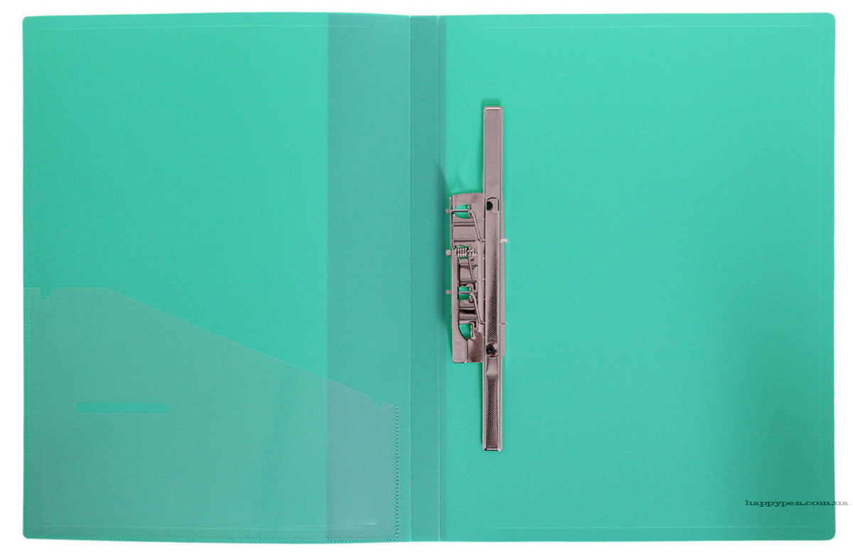 Папка з великим бічним прижимом та кишенею А4, 20мм., пластик, зелен. Scholz - фото 2