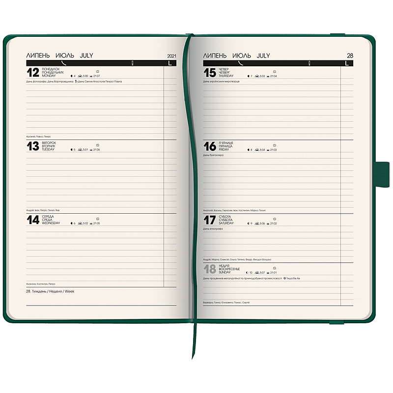 Еженедельник датированный 2022 Смарт Strong,12,5х19,5см., 12,5х19,5см.,  глубокий зелен. Brunnen - фото 4
