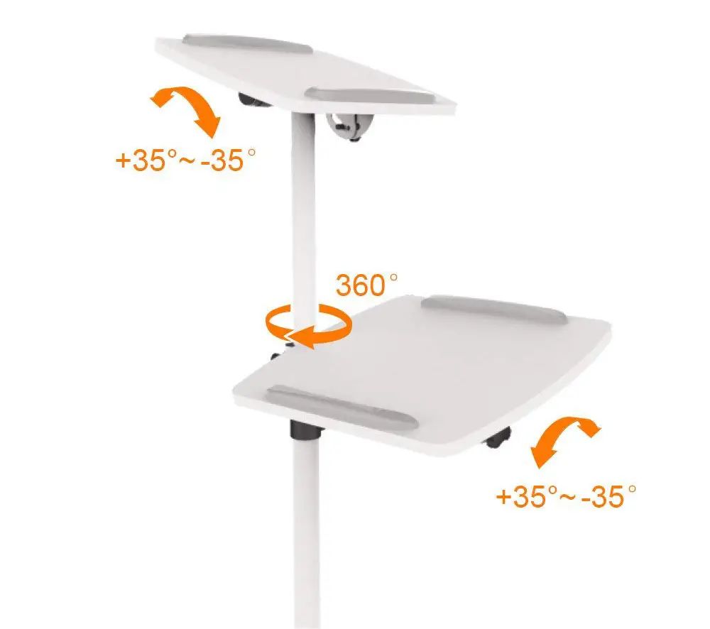 Стійка мобільна з двома робочими поверхнями для проектора/ноутбука ITECH TS-6, біл. ITECH - фото 4